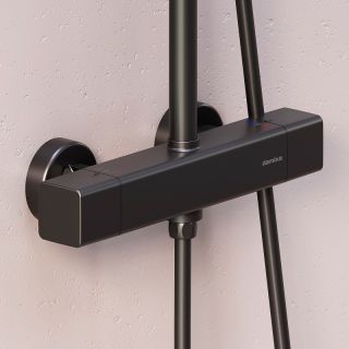 Душевая стойка Damixa Gala 953800300 с термостатом Черная матовая